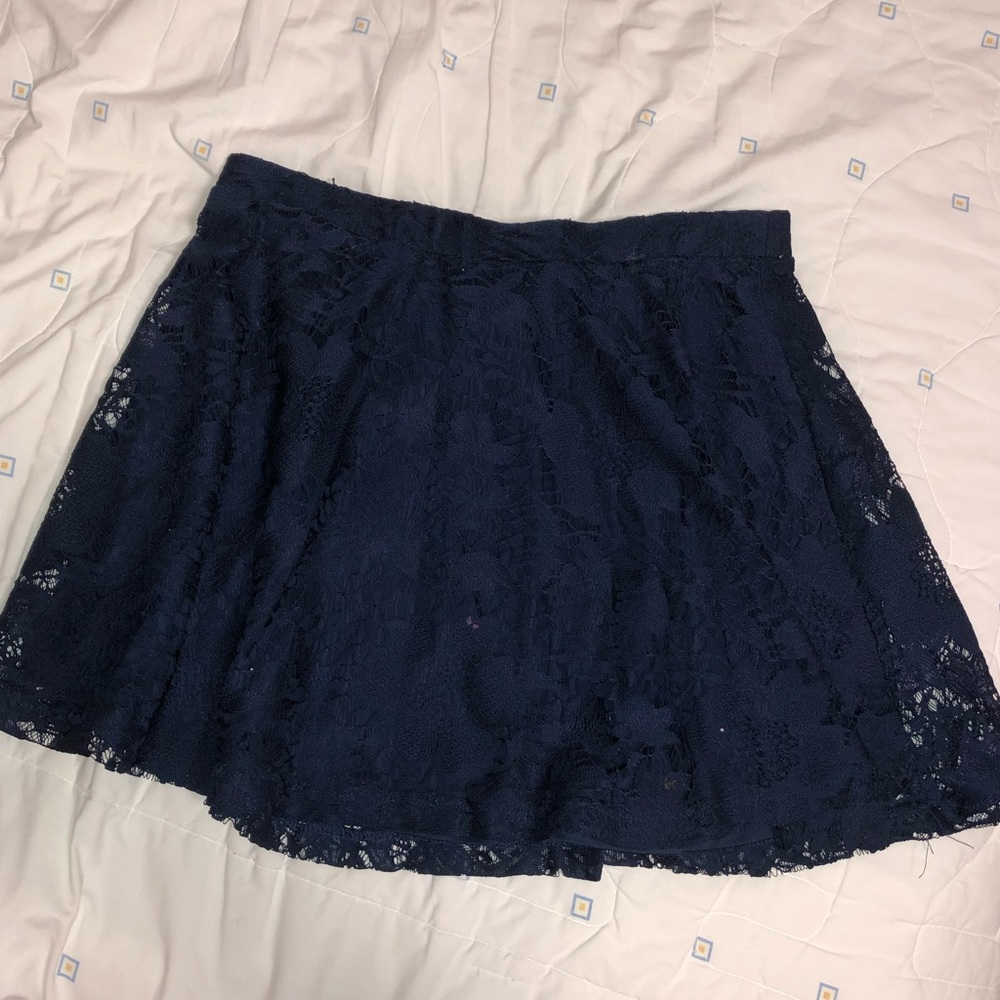 navy blue lace skirt